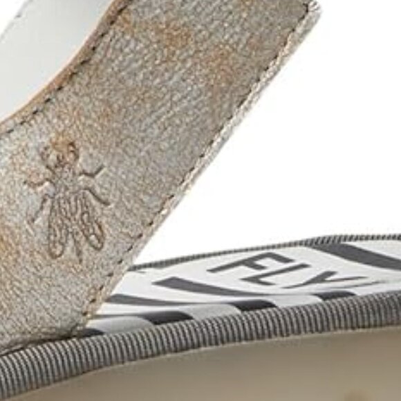 new FLY LONDON Made In Portugal Leather Bech Comfort Wedge Sandals in pe… - Picture 4 of 5